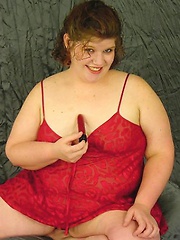 Red lingerie fat lady
